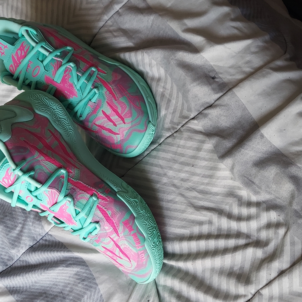 Kids Aqua and Pink Sneakers